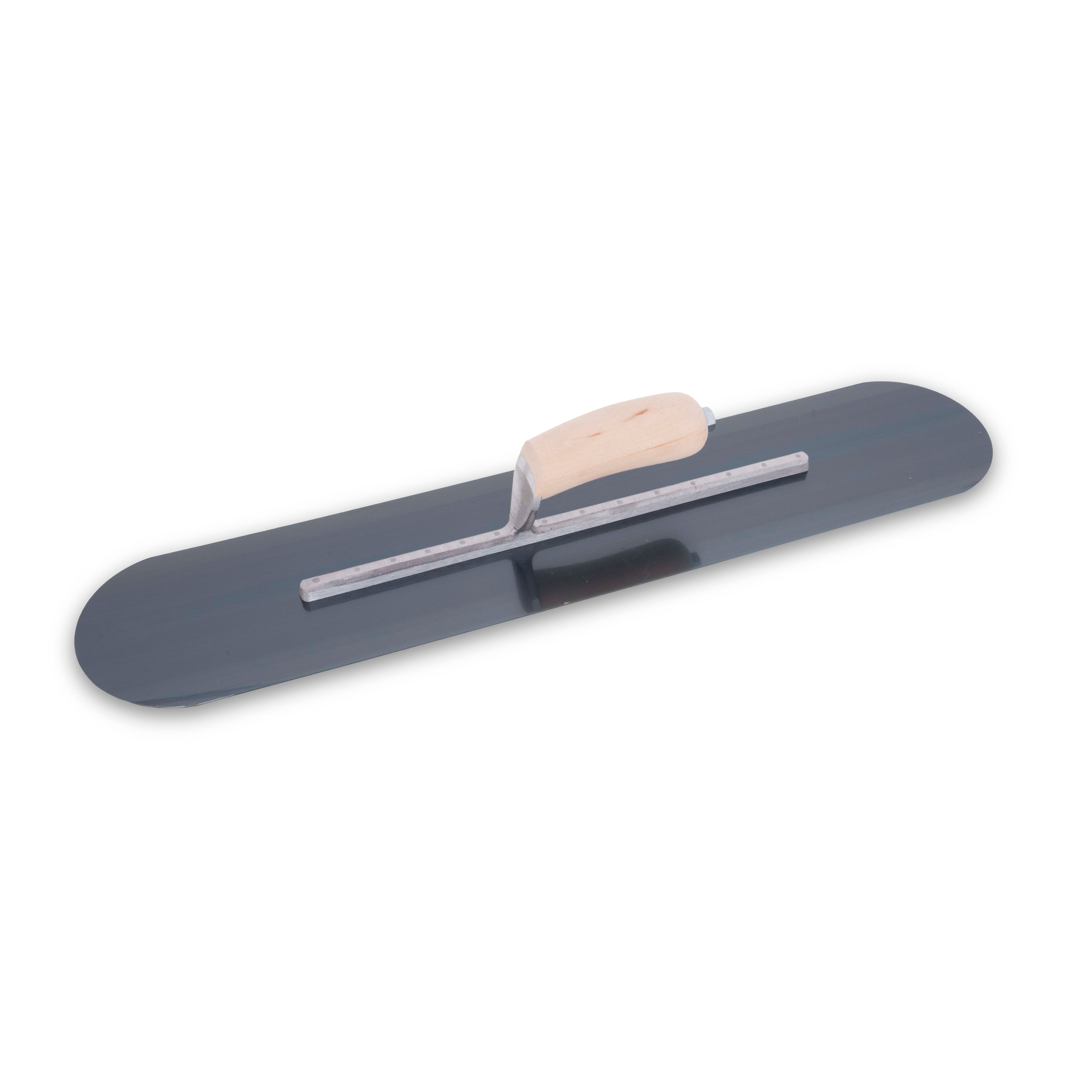 Marshalltown SP245B 24in x 5in Blue Steel Pool Trowel with Curved Wood Handle SP245B