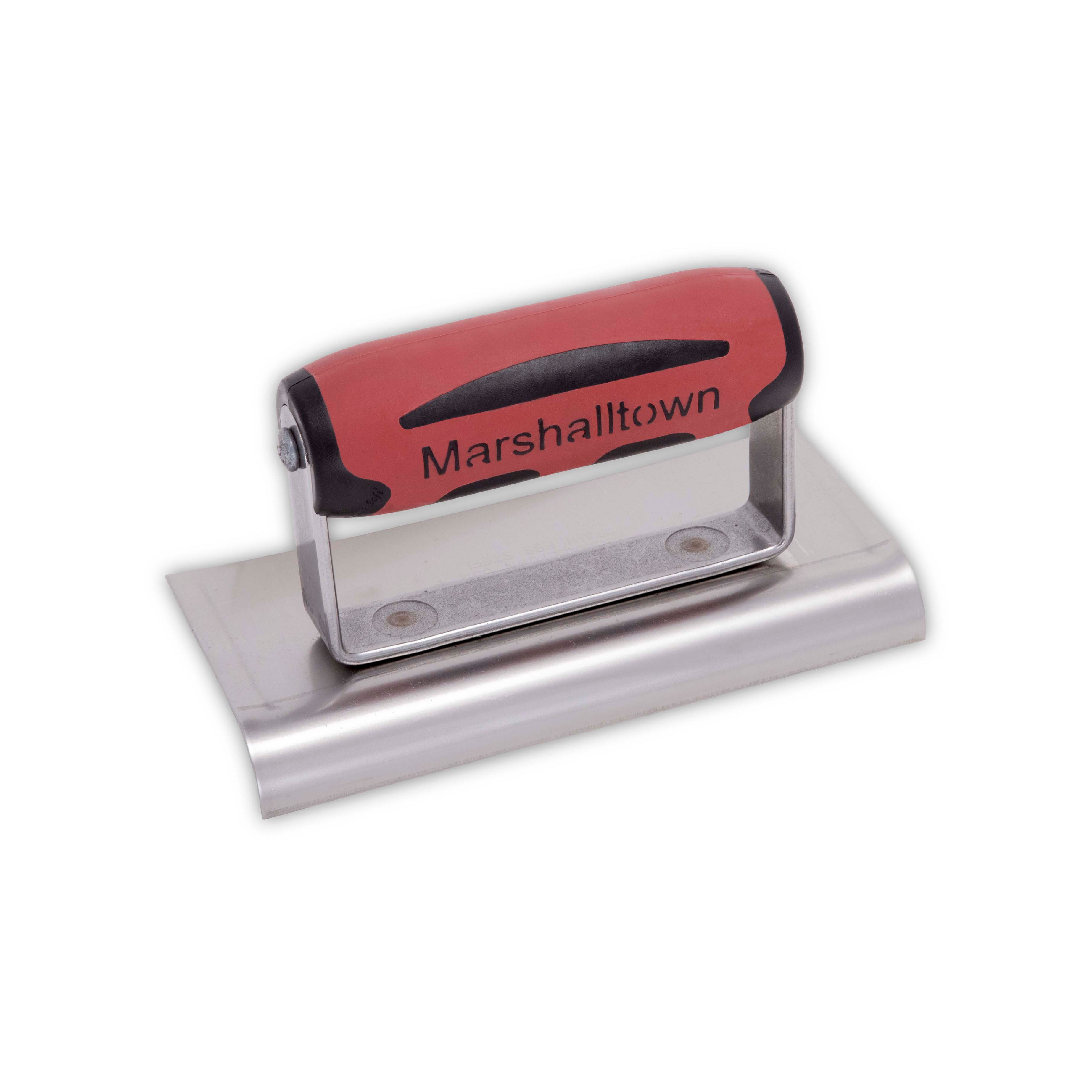 Marshalltown 121SSD 6in x 3in Stainless Steel Edger-Curved Ends 1/2R, 5/8L-DuraSoft Handle 121SSD