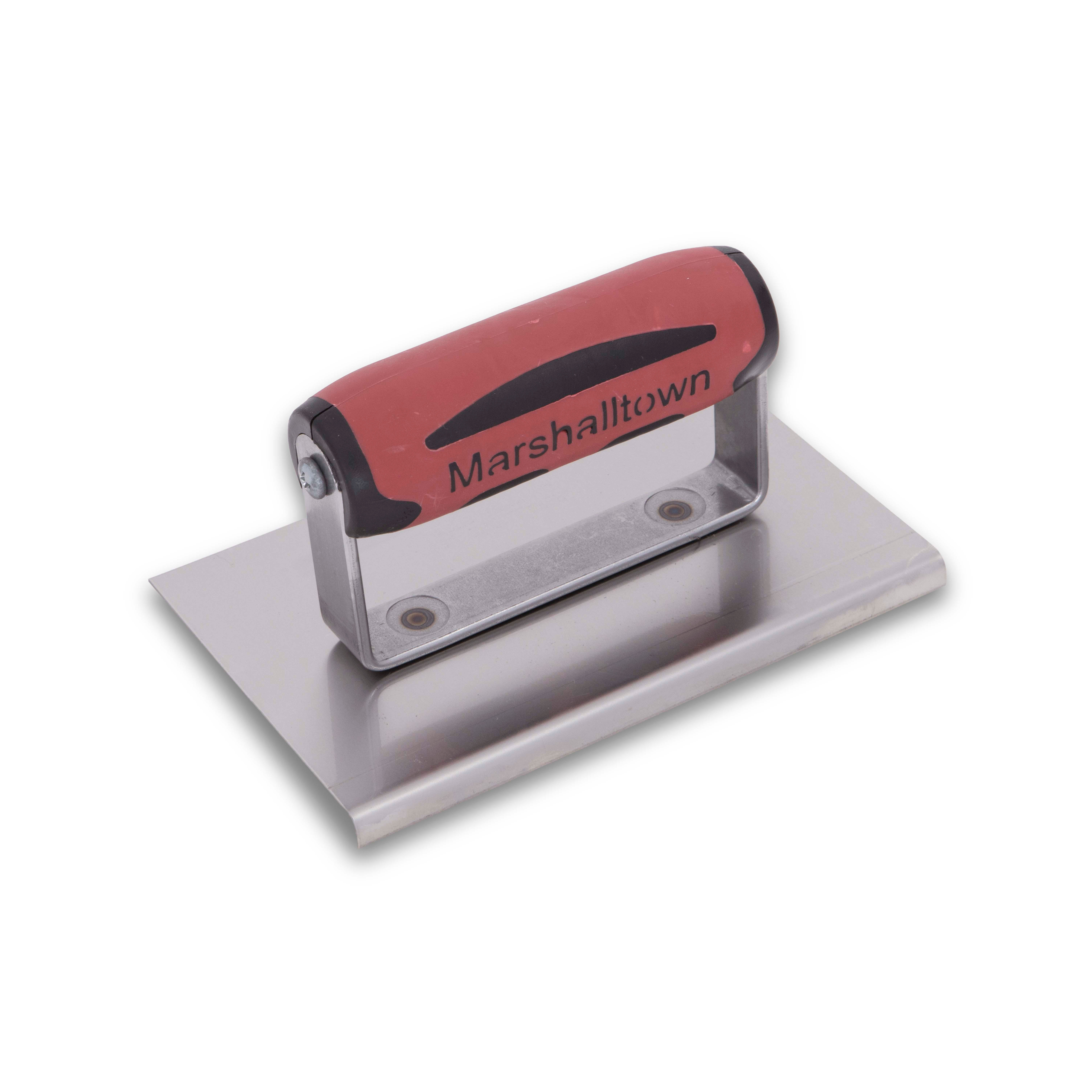 Marshalltown 161SSD 6in x 6in Stainless Steel Edger-Straight Ends 1/8R, 1/4L-DuraSoft Handle 161SSD