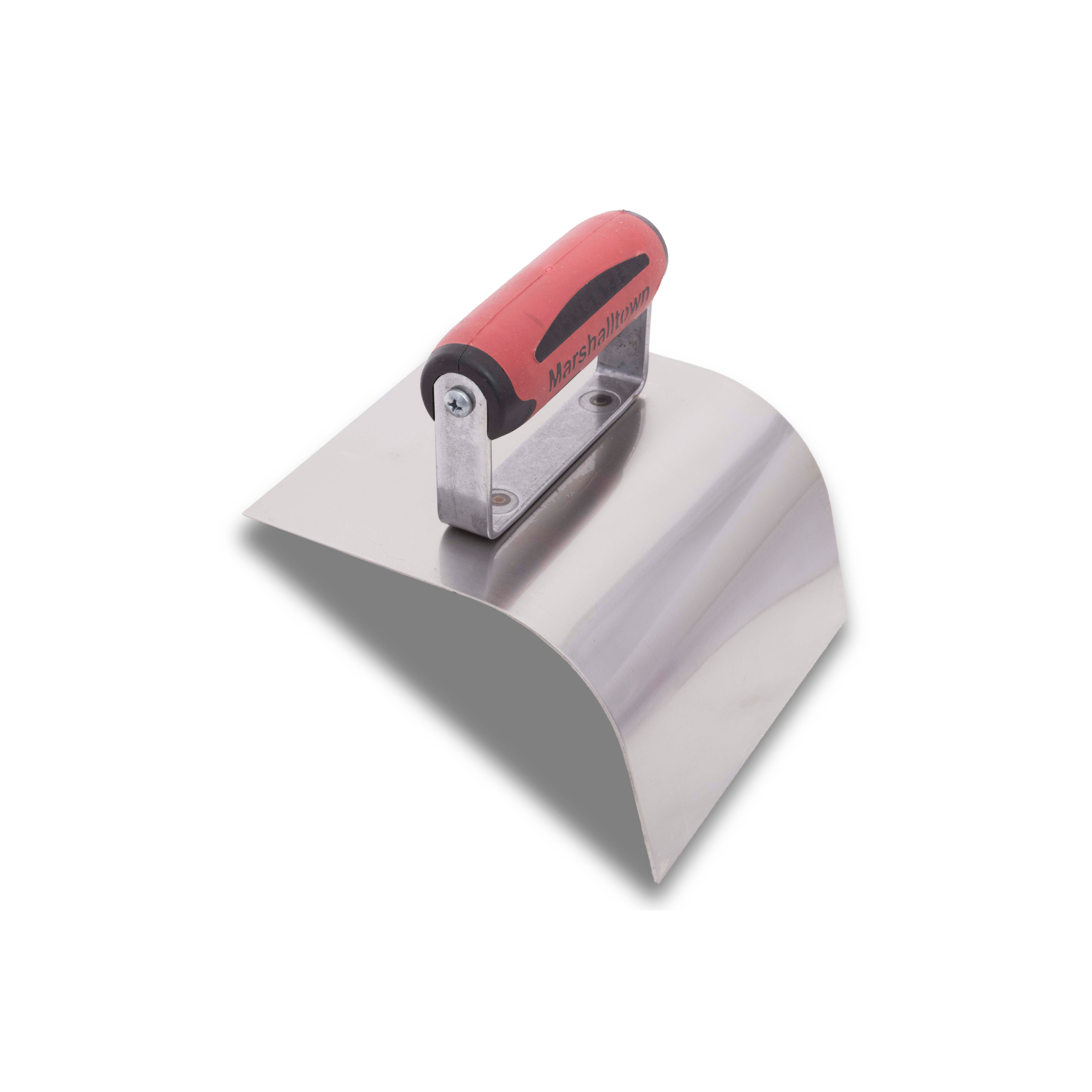 Marshalltown 4270D 6in. x 5in. x 3in. 1/2 Stainless Steel Curb Tool-2in. Radius-DS Handle MAT-4270D