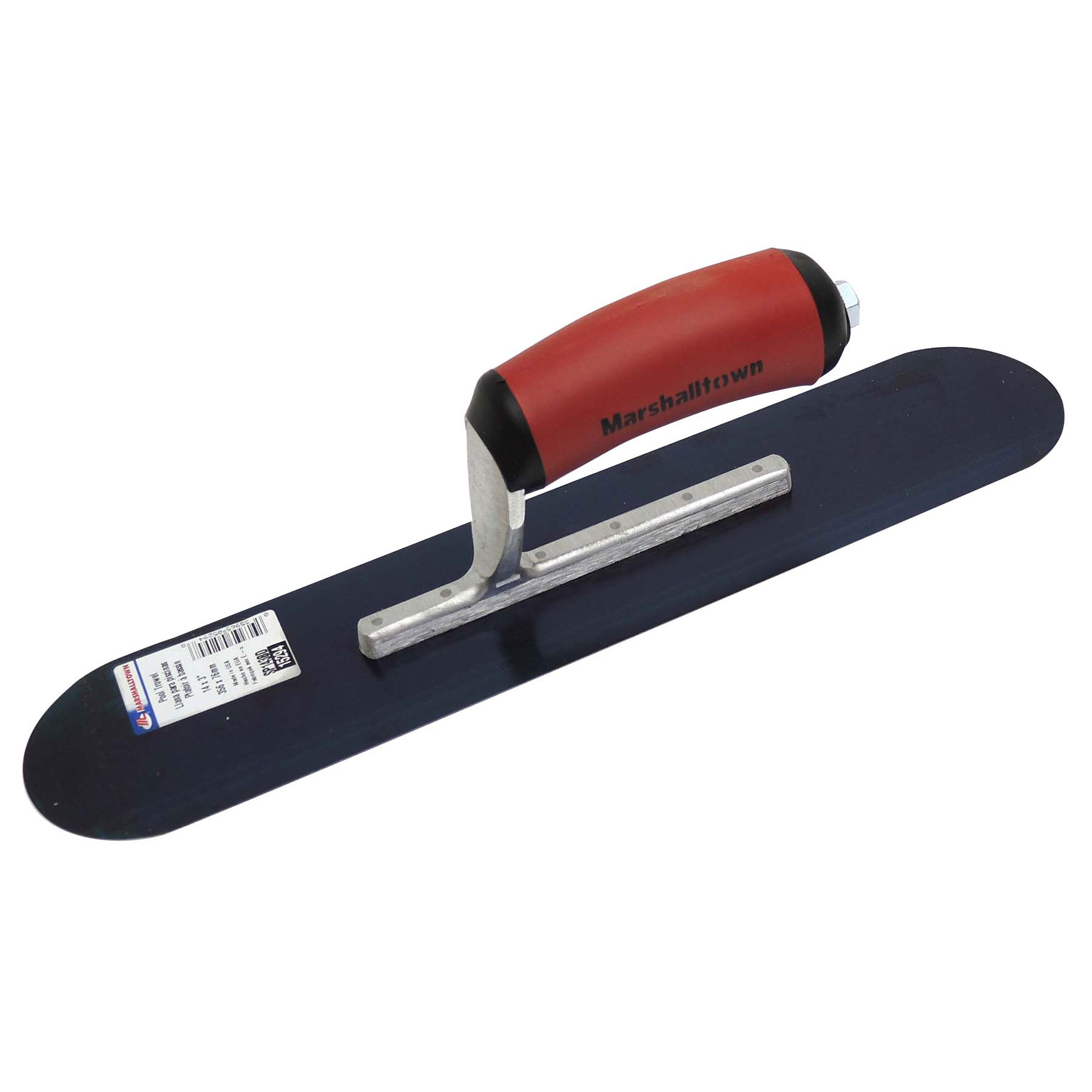 Marshalltown SP143BD 14in x 3in Blue Steel Pool Trowel with DuraSoft Handle SP143BD