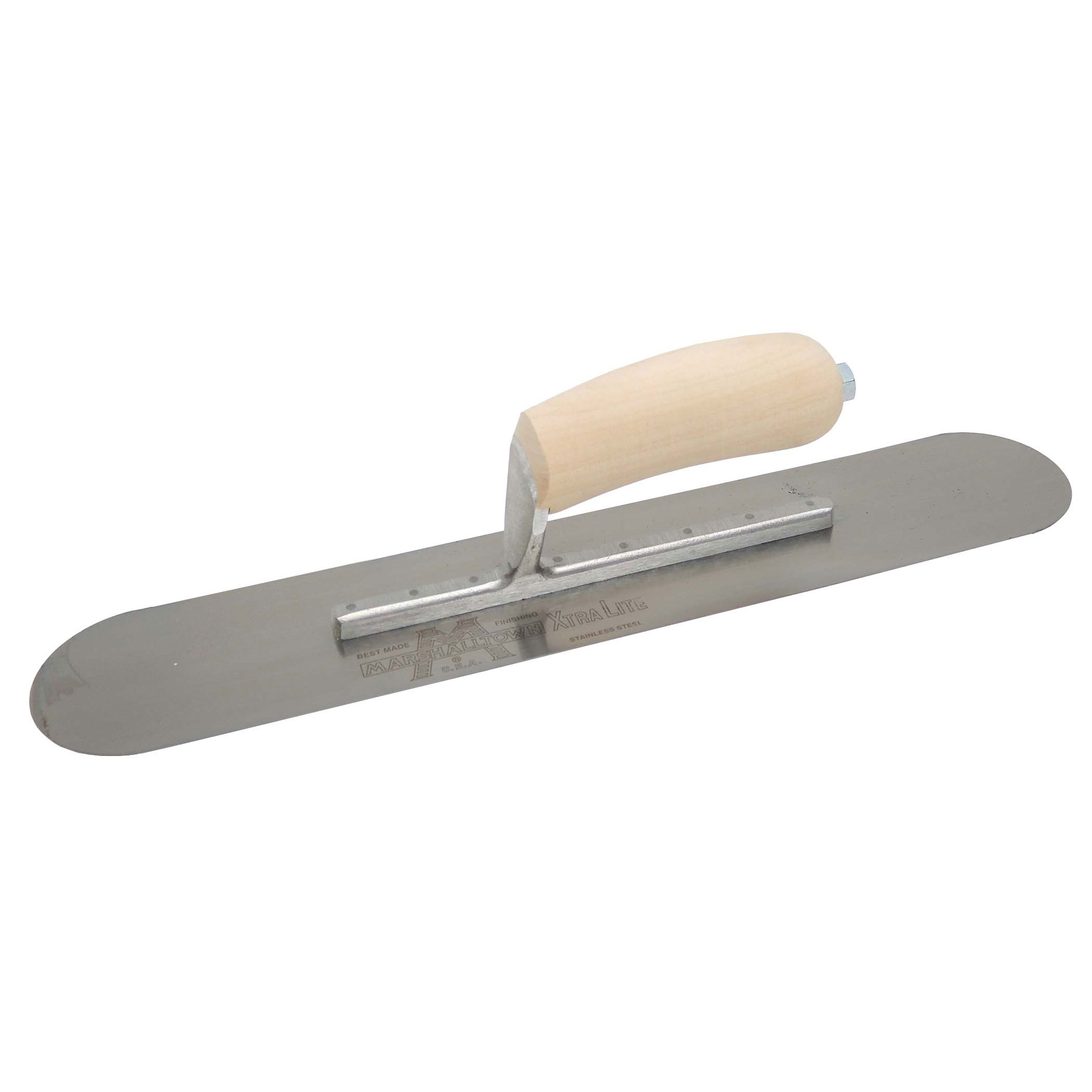 Marshalltown SP163SS 16in x 3in Stainless Steel Pool Trowel with Wood Handle SP163SS