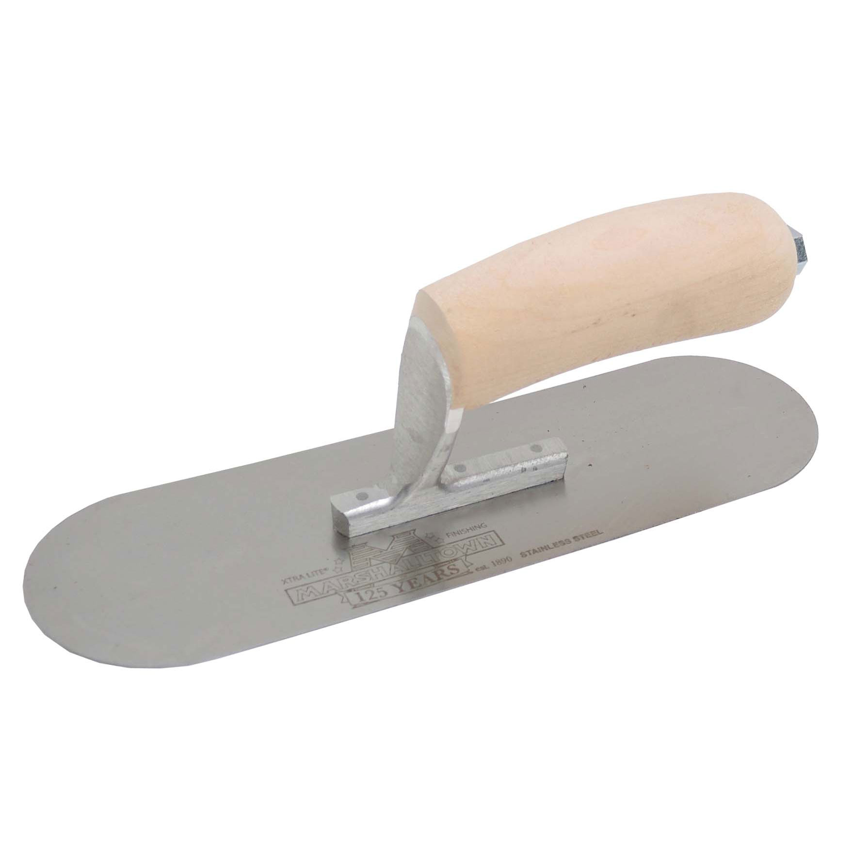 Marshalltown SP10SS 10in x 3in Stainless Steel Pool Trowel with Wood Handle SP10SS