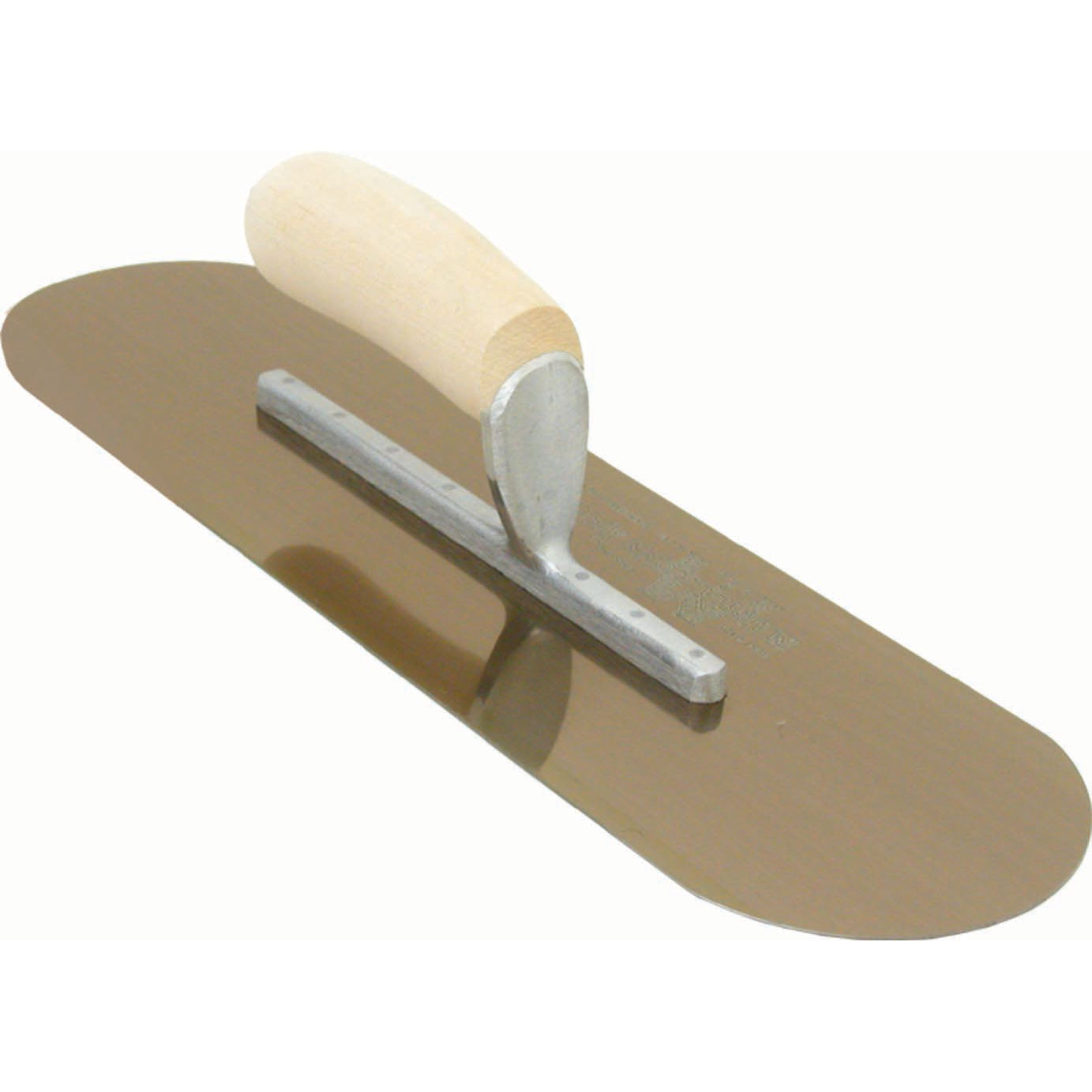 Marshalltown SP164GS 16in x 4in Golden Stainless Steel Pool Trowel with Wood Handle SP164GS