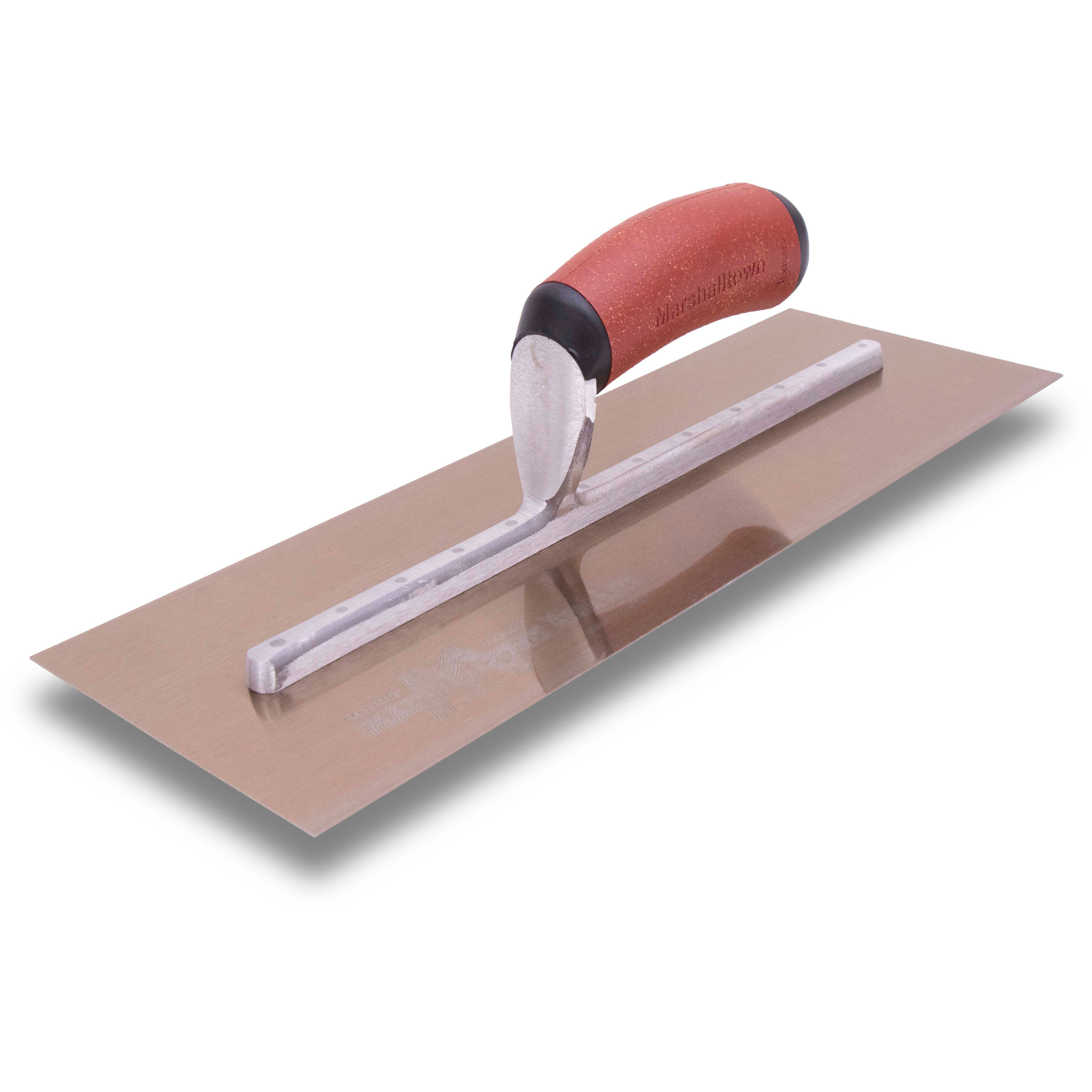 Marshalltown MXS67GSDC 16in x 4-1/2in Golden Stainless Finishing Trowel with DuraCork Handle MXS67GSDC