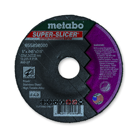Metabo 655898000 5in. x .045in. x 7/8in. - A60XP Super Slicer for Steel/Stainless Steel (Pack of 50) 655898000