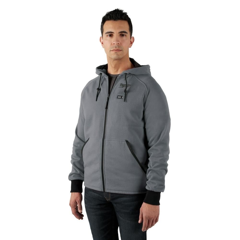 M12 GRAY HEATED HOODIE ONLY L
