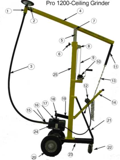 Northrock 30AK7 7ft Flexible for Pro1200E Ceiling Grinder Copy 30AK7