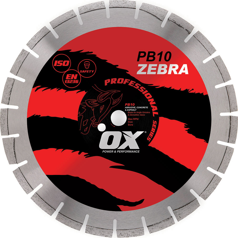 Ox Tools OXPB1014 Pro Segmented Abrasive Diamond Blade - Diameter: 14in. x Bore: 1in. - 20mm OXG-OXPB1014