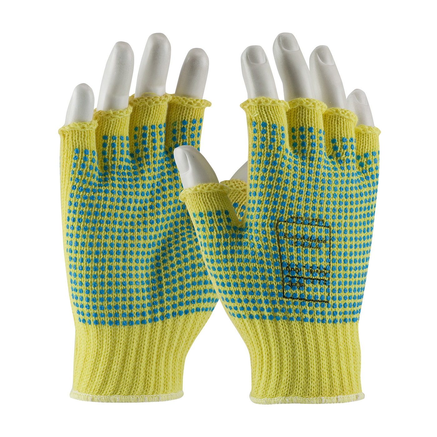 PIP 08-K259PDD/L Kut Gard Seamless Knit Kevlar Glove with Double-Sided PVC Dot Grip - Half-Finger - Large PID-08 K259PDD