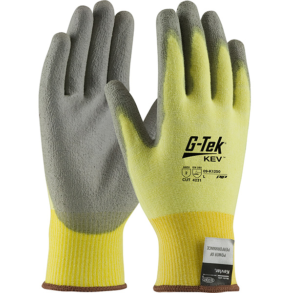 PIP 09-K1250/XL G-Tek KEV Seamless Knit Kevlar/Lycra Glove with Polyurethane Coated Smooth Grip on Palm & Fingers - X-Large PID-09 K1250 XL