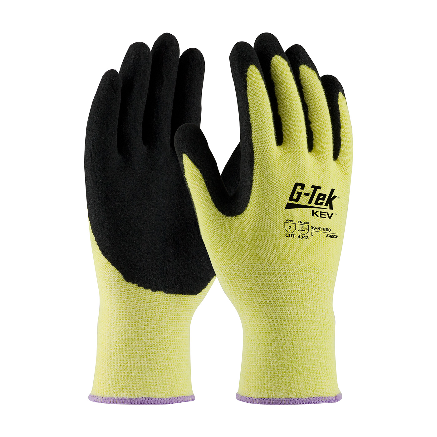 PIP 09-K1600/L G-Tek KEV Seamless Knit Kevlar Blended Glove with Nitrile Coated Foam Grip on Palm & Fingers - Large PID-09 K1600 L