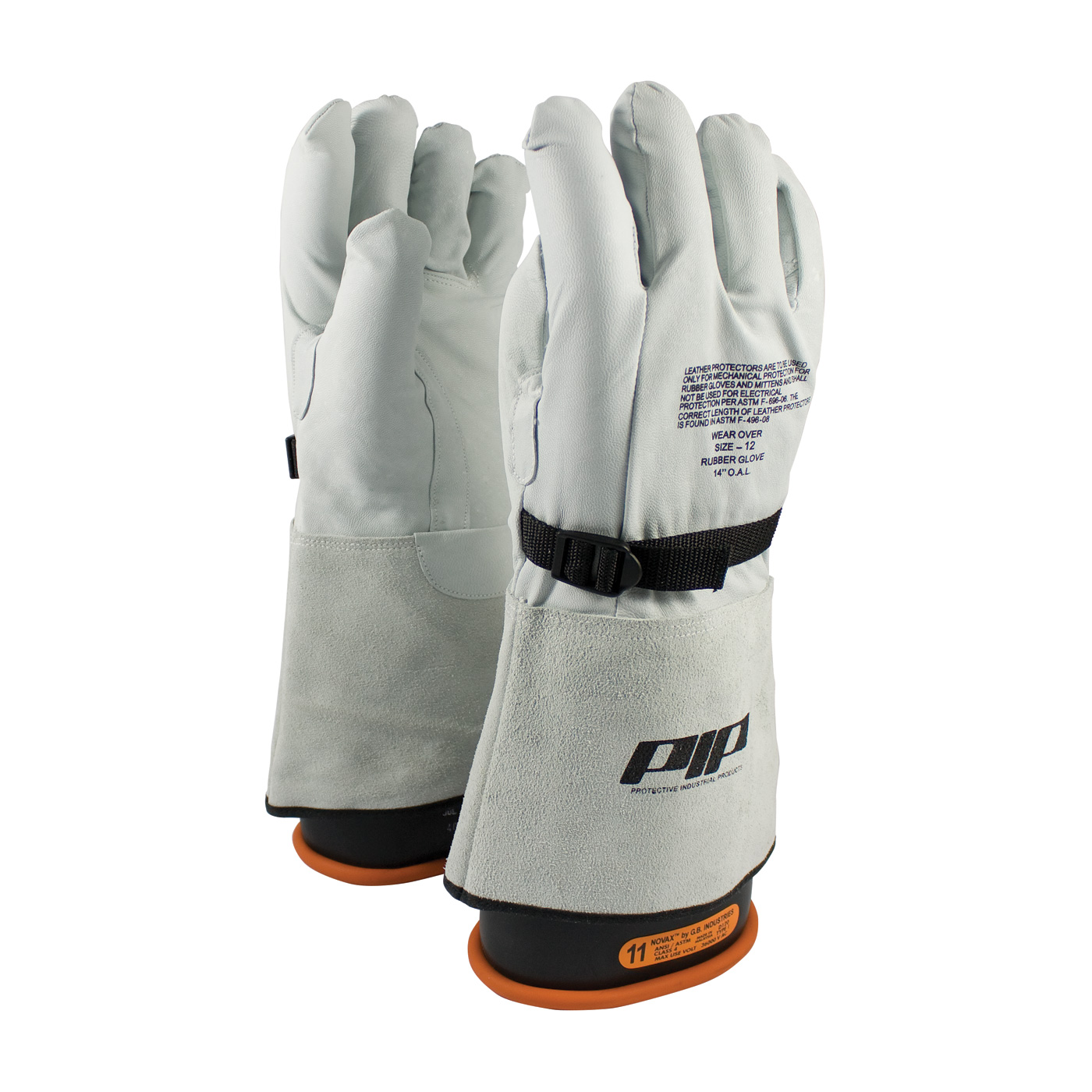 PIP 148-6000/10 Top Grain Goatskin Leather Protector for Novax Gloves with Gauntlet Cuff PID-148 6000 10