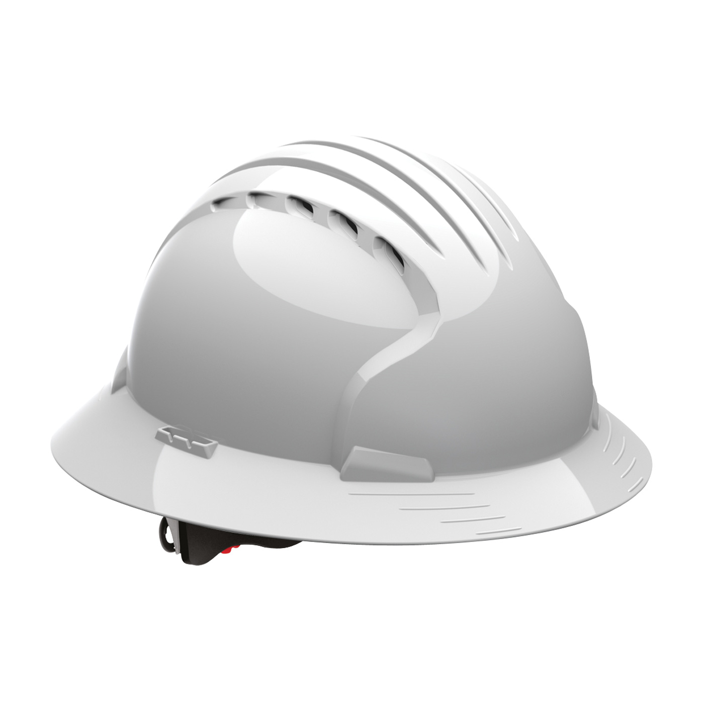 PIP 280-EV6161V-60 Evolution Deluxe 6161 Vented, Red Full Brim Hard Hat with HDPE Shell, 6-Point Polyester Suspension and Wheel Ratchet Adjustment PID-280 EV6161V 60