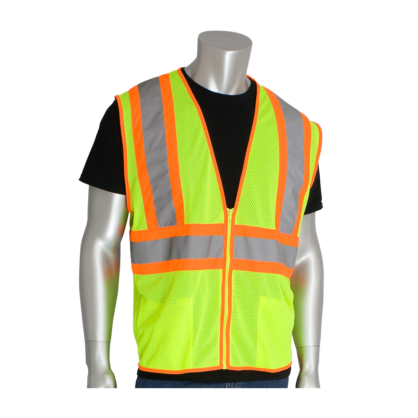 PIP 302-MVLY-XL ANSI Type R Class 2 Yellow Value Two-Tone Mesh Vest - X-Large PID-302 MVLY XL