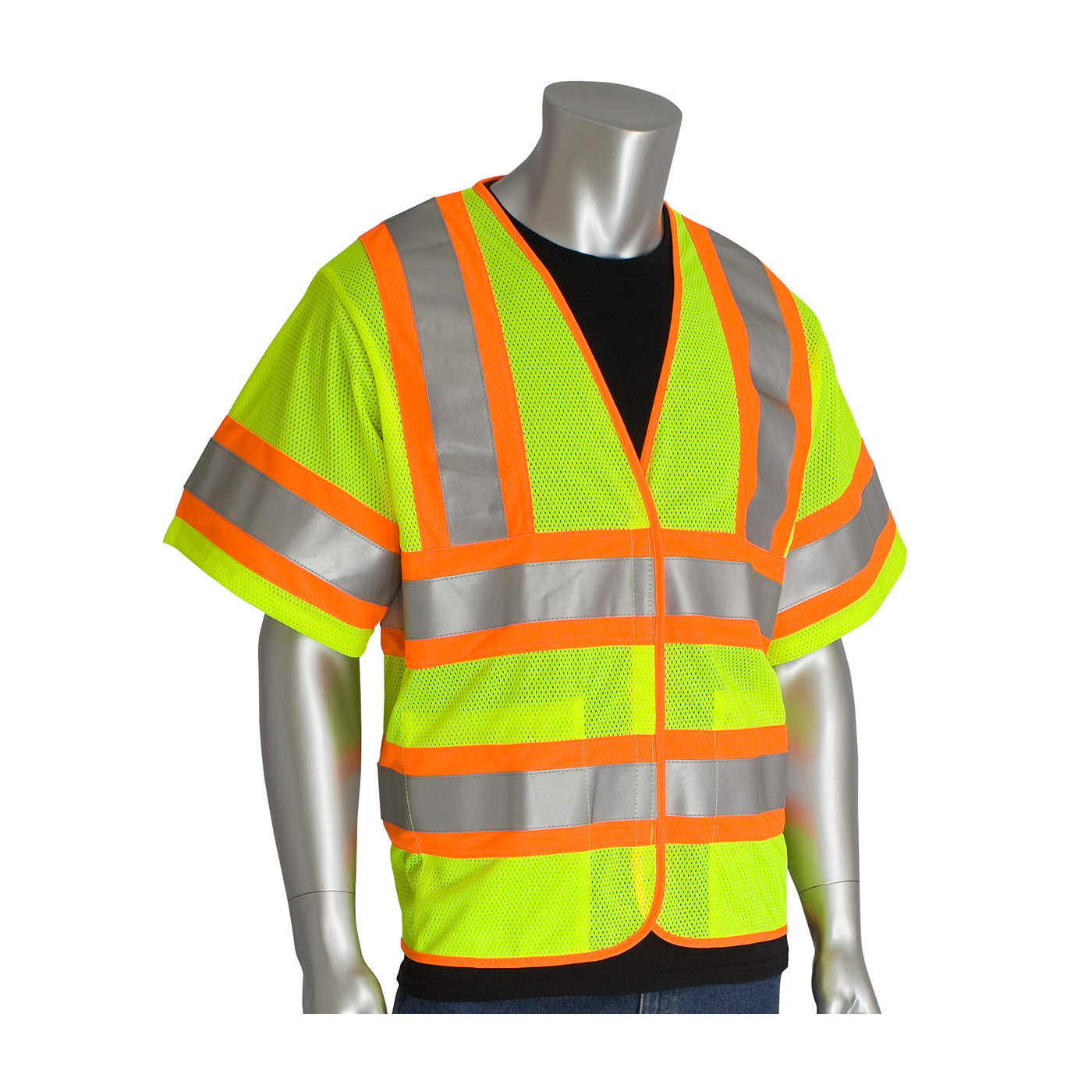 PIP 305-HSVPFRLY-L/XL ANSI Type R Class 3 Yellow FR Treated Two-Tone Mesh Vest - Large/X-Large PID-305HSVPFRLYLXL