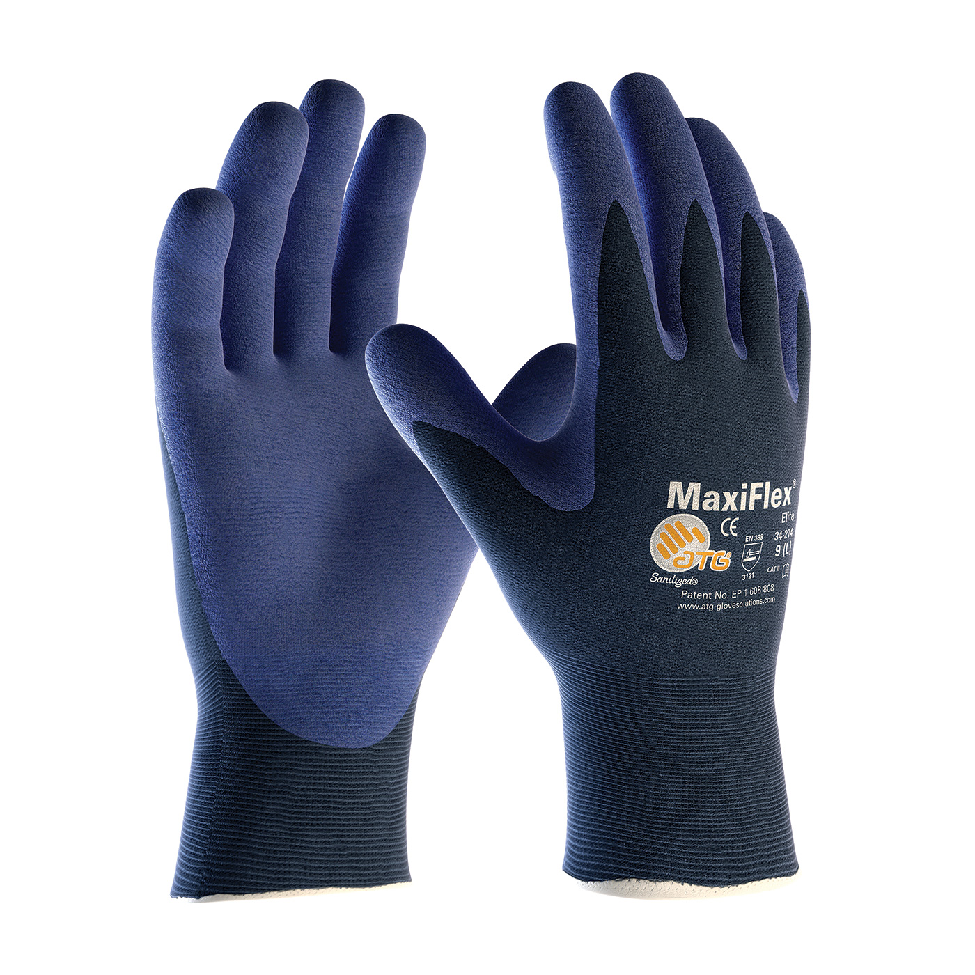 PIP 34-274/L G-Tek GP Seamless Knit Nylon Glove with Nitrile Coated Smooth Grip on Palm & Fingers - Large PID-34 274 L