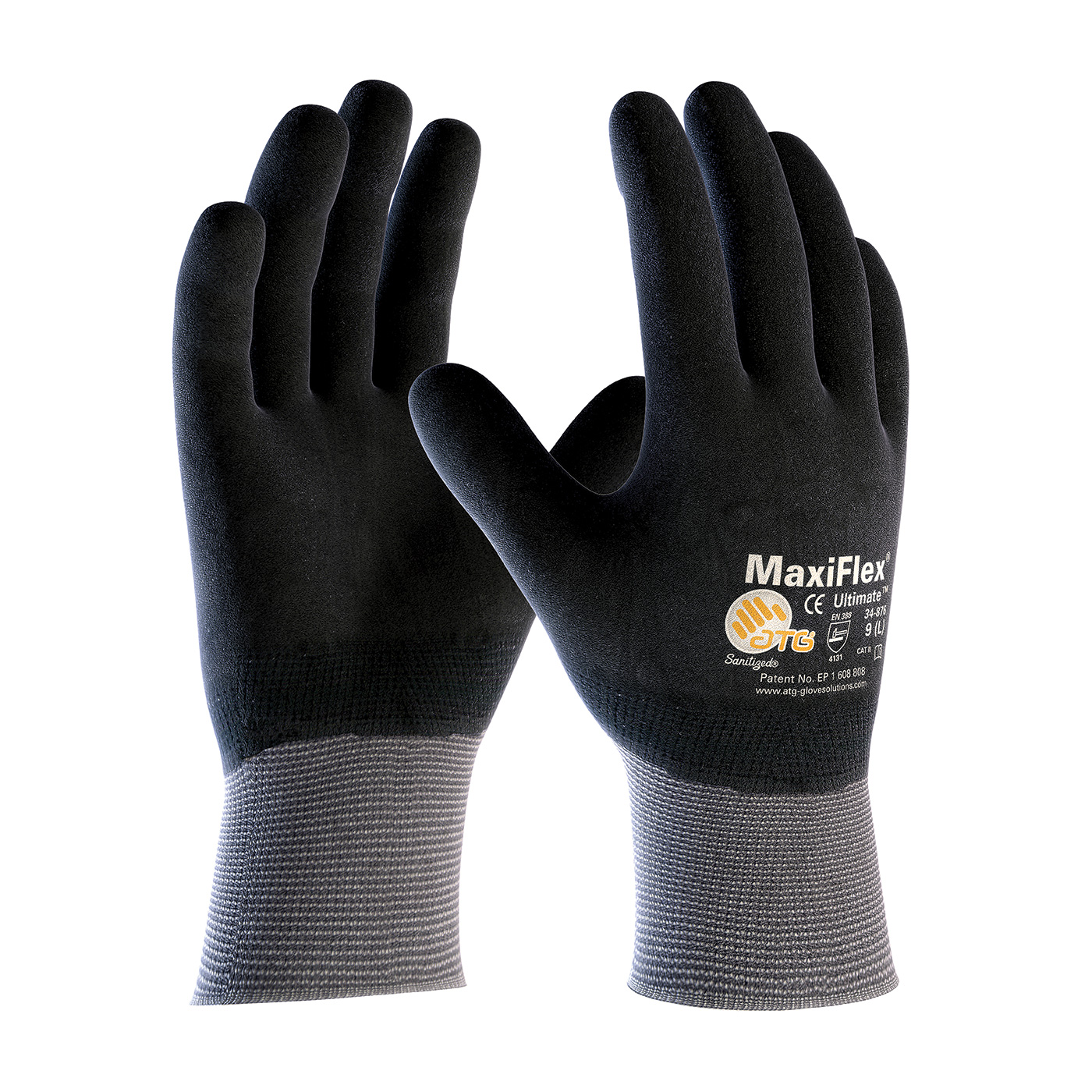 PIP 34-876/XL MaxiFlex Ultimate Seamless Knit Nylon/Lycra Glove with Nitrile Coated MicroFoam Grip on Full Hand - X-Large PID-34 876 XL