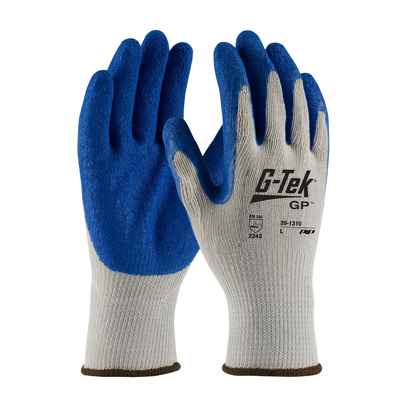 PIP 39-1310/M G-Tek GP Seamless Knit Cotton/Polyester Glove with Latex Coated Crinkle Grip on Palm & Fingers - Economy Grade - Medium PID-39 1310 M