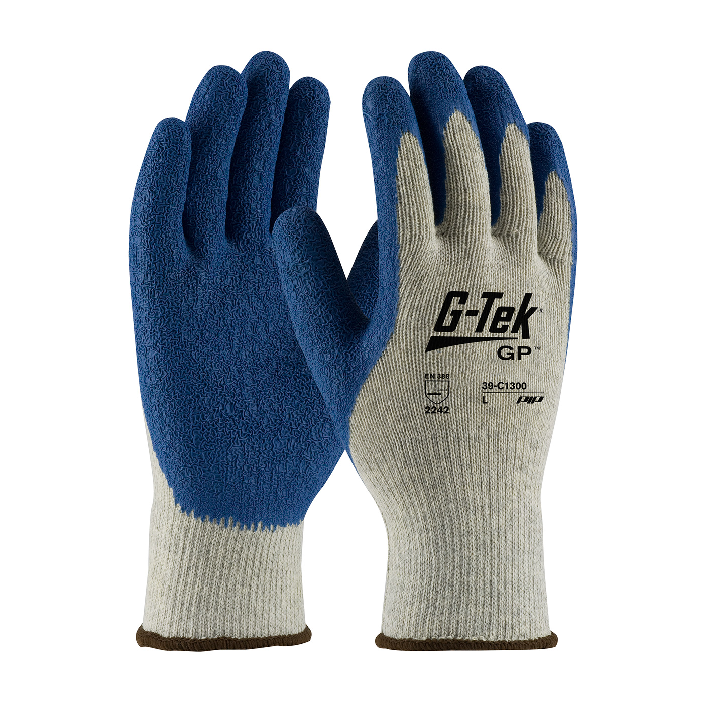 PIP 39-C1300/XL G-Tek GP Seamless Knit Cotton/Polyester Glove with Latex Coated Crinkle Grip on Palm & Fingers - Premium Grade - X-Large PID-39 C1300 XL