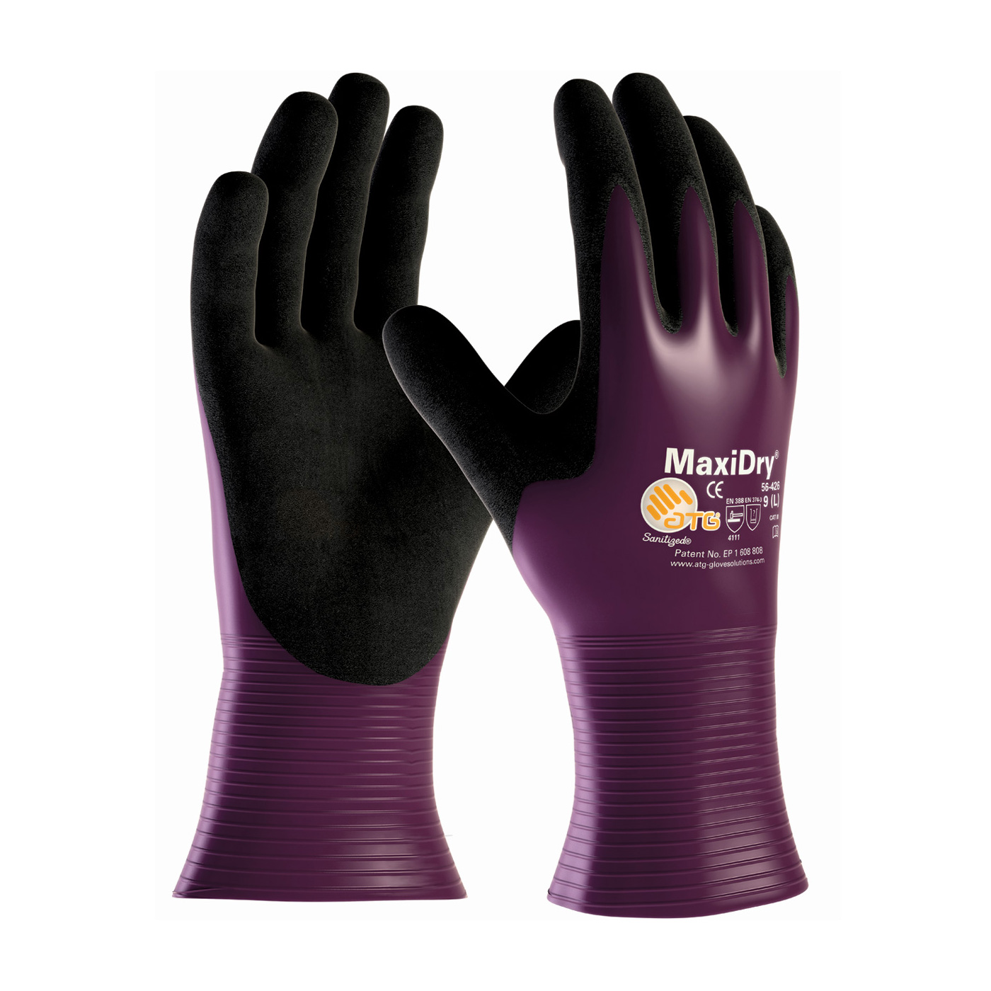 PIP 56-426/XXL MaxiDry Ultra Lightweight Nitrile Glove, Fully Dipped with Seamless Knit Nylon/Lycra Liner and Non-Slip Grip on Palm & Fingers - 2X-Large PID-56 426 XXL