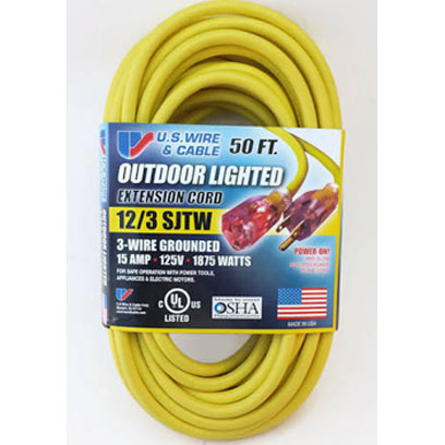 50 ft. x 12/3 Gauge Multiple Outlet Extension Cord with Indicator