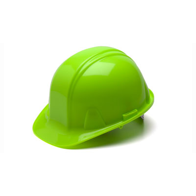 Pyramex HP14031 Hard Hat - Hi Vis Lime 4 Pt - Snap Lock Suspension (Box of 16) PYR-HP14031BX