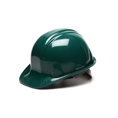 Pyramex HP14035 Hard Hat - Green 4 Pt - Snap Lock Suspension (Box of 16) PYR-HP14035BX