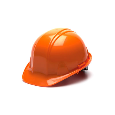 Pyramex HP14040 Hard Hat - Orange 4 Pt - Snap Lock Suspension (Box of 16) PYR-HP14040BX