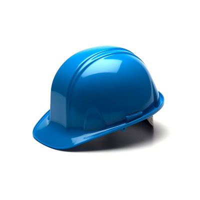 Pyramex HP14062 Hard Hat - Light Blue 4 Pt - Snap Lock Suspension (Box of 16) PYR-HP14062BX