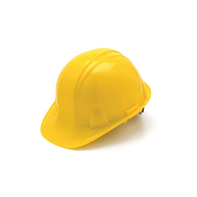 Pyramex HP14130 Hard Hat - Yellow 4 Pt Ratchet Suspension (Box of 16) PYR-HP14130BX