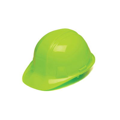 Pyramex HP14131 Hard Hat - Hi Vis Green 4 Pt Ratchet Suspension (Box of 16) PYR-HP14131BX