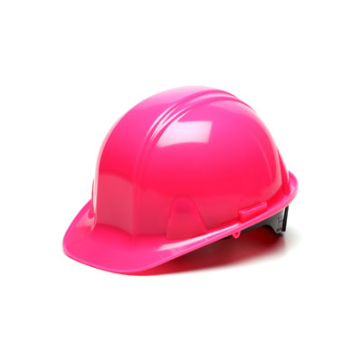 Pyramex HP14170 Hard Hat - Hi Vis Pink 4 Pt Ratchet Suspension (Box of 16) PYR-HP14170