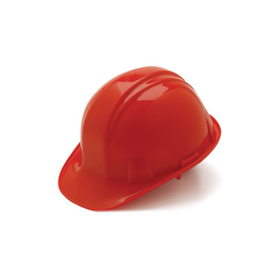 Pyramex HP16020 Hard Hat - Red 6 Pt- Snap Lock Suspension (Box of 16) PYR-HP16020BX