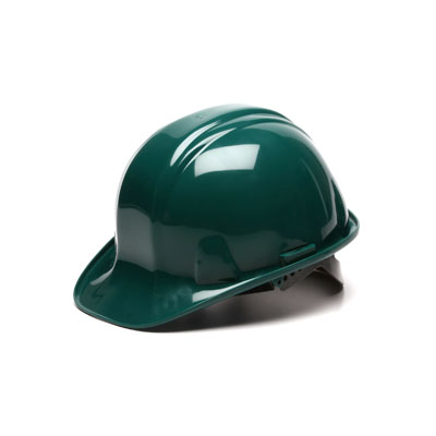 Pyramex HP16035 Hard Hat - Green 6 Pt- Snap Lock Suspension (Box of 16) PYR-HP16035BX