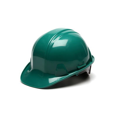 Pyramex HP16135 Hard Hat - Green 6 Pt Ratchet Suspension (Box of 16) PYR-HP16135BX