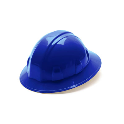 Pyramex HP24160 Full Brim Hard Hat - Blue 4 Pt Ratchet Suspension (Box of 12) PYR-HP24160BX