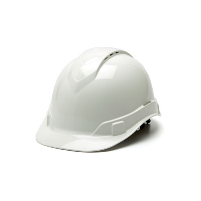 Pyramex HP44110V Hard Hat - White Vented 4 Pt Ratchet Suspension (Box of 16) PYR-HP44110VBX