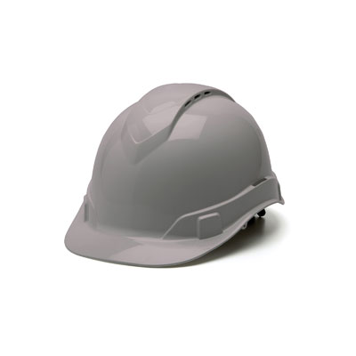 Pyramex HP44112V Hard Hat - Gray Vented 4 Pt Ratchet Suspension (Box of 16) PYR-HP44112VBX