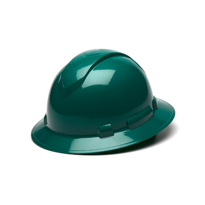 green full brim hard hat