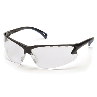 Pyramex SB5710DT Venture 3 - Black Frame/Clear Anti-Fog Lens (Box of 12) PYR-SB5710DTBX