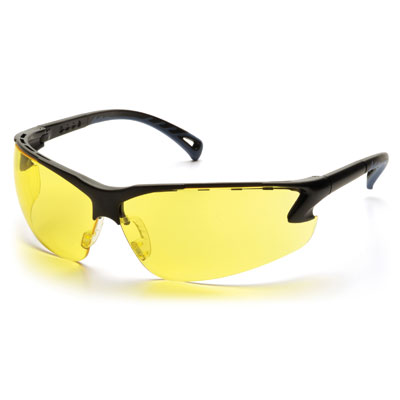 Pyramex SB5730D Venture 3 - Black Frame/Amber Lens (Box of 12) PYR-SB5730DBX