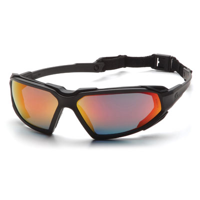 Pyramex SBB5055DT Highlander - Black Frame/Sky Red Mirror Anti-Fog Lens (Box of 12) PYR-SBB5055DTBX