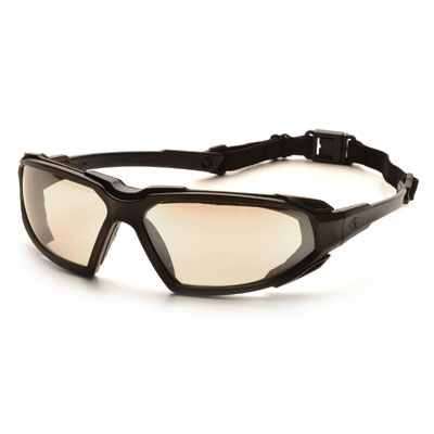 Pyramex SBB5080DT Highlander - Black Frame/Indoor/Outdoor Mirror Anti-Fog Lens (Box of 12) SBB5080DT