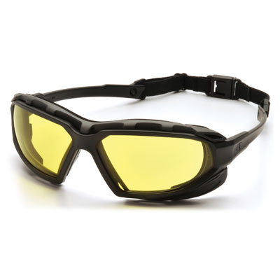 Pyramex SBG5030DT Highlander Plus - Black-Gray Frame/Amber Anti-Fog Lens (Box of 12) PYR-SBG5030DTBX