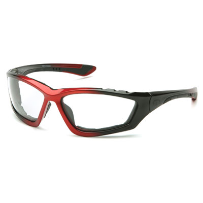 Pyramex SBR8710DTP Accurist - Black/Red Padded Frame/Clear Anti-Fog (Box of 12) PYR-SBR8710DTPBX