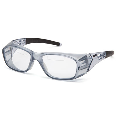 Pyramex SG9810TR15 Emerge Plus - Gray Frame/Clear top - Plus 1.5 insert reader lens (Box of 6) SG9810TR15