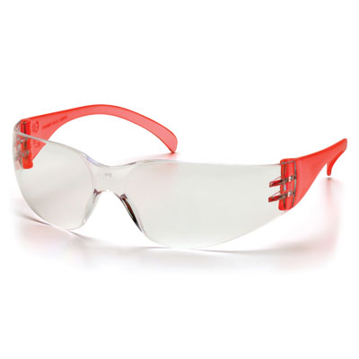 Pyramex SR4110S Intruder - Red Temples/Clear-Hardcoated Lens (Box of 12) PYR-SR4110SBX