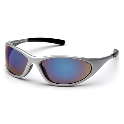 Pyramex SS3375E Zone II - Silver Frame/Blue Mirror Lens (Box of 12) PYR-SS3375EBX