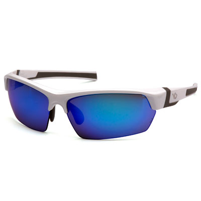 Pyramex VGSW365T Tensaw - White-Gray Frame/Ice Blue Mirror Anti-Fog Lens PYR-VGSW365T